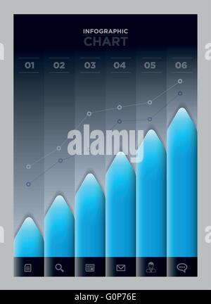 Vector colorful graph. Infographic chart design template. Stock Vector