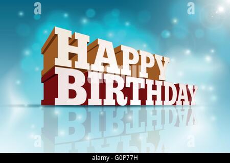 Vector 3d Happy Birthday message text. Elements are layered separately in vector file. Stock Vector