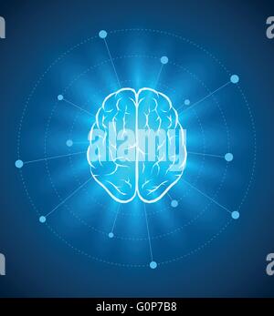 Vector brain design template. Elements are layered separately in vector file. Stock Vector