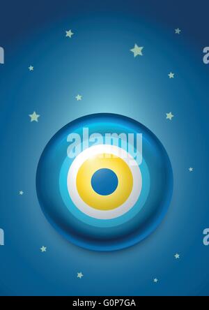 Vector illustration of evil eye - Turkish amulet (nazar boncuğu) Stock Vector