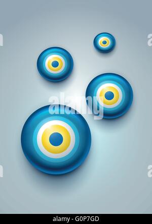 Vector illustration of evil eye - Turkish amulet (nazar boncuğu) Stock Vector