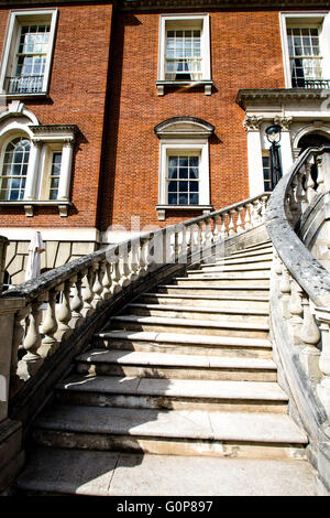 Georgian County Club or Manor House Curved Stairway Stock Photo