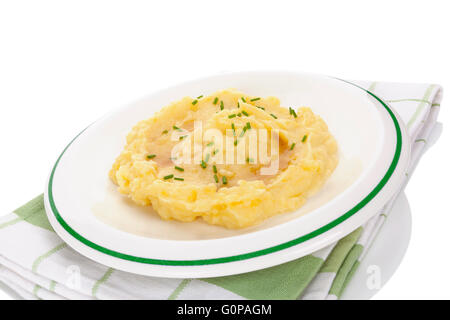 Mashed potatoes background. Culinary potatoe eating. Stock Photo