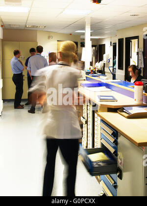 Ward reception in a busy general hospital Stock Photo