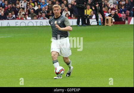 Upton Park, London, UK. 2nd May, 2016. Former England players and celebrities played the last International at Upton Park before West Ham move to their new stadium next season, the match, set up to commemorate the 50th anniversary of Three Lions' World Cup win in 1966 - Germany won 7-2 on the night Pictured: Marko Rehmer Credit:  Stills Press/Alamy Live News Stock Photo