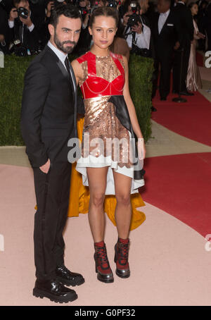 Alicia Vikander attending the Costume Institute Benefit at The Met  Celebrates opening of Manus x Machina: Fashion in an Age of Technology  Exhibition held at the Metropolitan Museum of Art in New