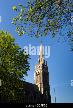 London, UK  4th May, 2016. Beautiful sunny morning in  Stoke Newington, Hackney, London, UK. View of St Mary's Church, Stoke Newington Church Street. Copyright Carol Moir/Alamy Live News Stock Photo