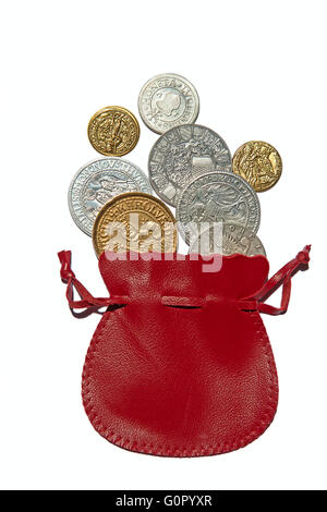 Collection of the medieval coins on the white background Stock Photo