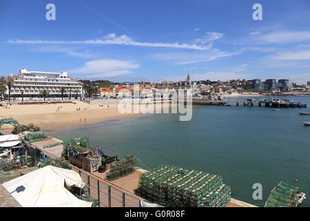 Cascais. Beach and harbour on the Estoril coast of Portugal near Lisbon. Stock Photo