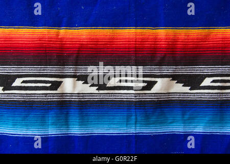 Traditional mexican bright stripped fabric on the market Stock Photo