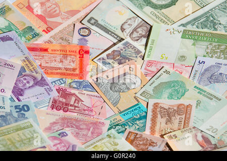 Variety of the African banknotes Stock Photo