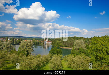 Autumn landscape nearby Rheinau monastery Stock Photo