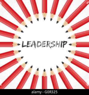 Leadership word with pencil background stock vector Stock Vector
