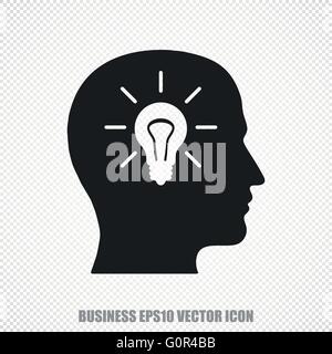 Finance vector Head With Light Bulb icon. Modern flat design. Stock Vector