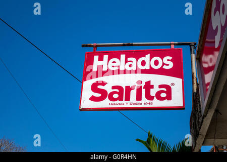 Helados Sarita Advertising Store Sign A Brand Of Ice Cream In Central America This Store Was In Santo Tomas De Castill Guatemala Stock Photo