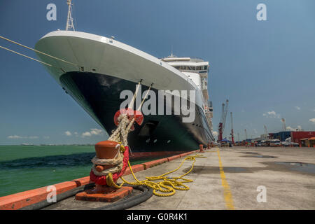 Holland America Cruise Line MS Veendam Ship In Port At Santo Tomas de Castilla, Guatemala Stock Photo