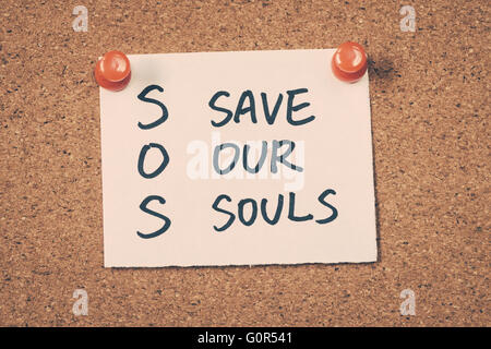 sos save our souls Stock Photo