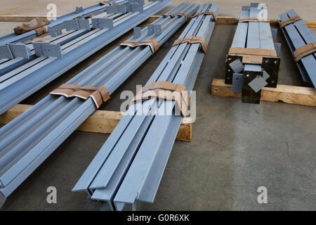 new welded metal beams on modern plant Stock Photo - Alamy