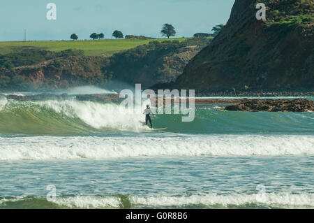 Surfer at Smiths Beach, Phillip Island, Victoria, Australia Stock Photo