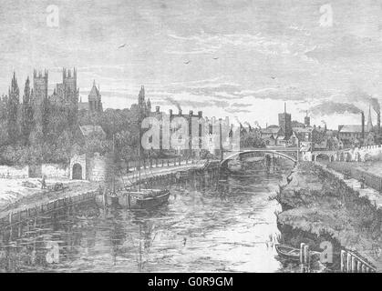 YORKS: York: Ouse, antique print 1898 Stock Photo