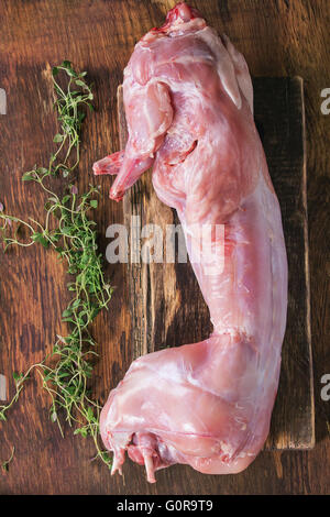 Raw rabbit with vegetables Stock Photo