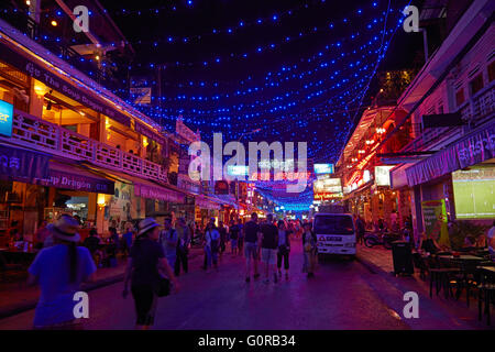 New Year's Eve Party in Pub Street, Siem Reap, Cambodia Stock Photo