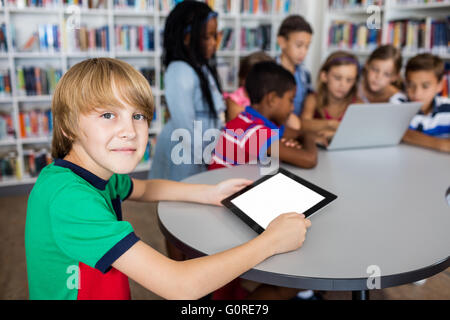 Pupils using technology Stock Photo