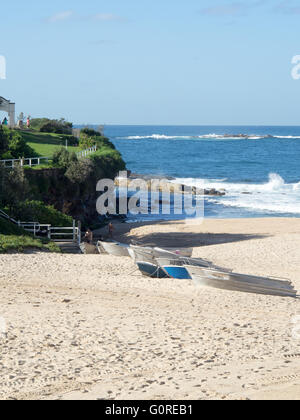 Aluminium dinghies on the beach. Stock Photo