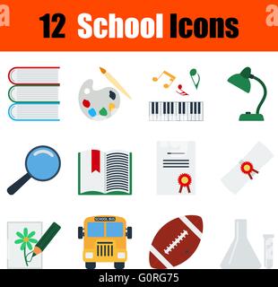 Flat design education icon set in ui colors. Vector illustration. Stock Vector