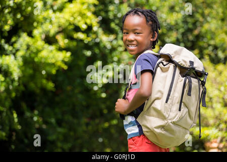 Child top wearing backpack