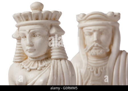 Chess board alabaster cutout on white background Stock Photo
