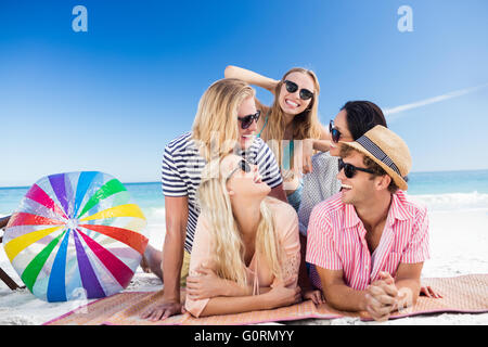 Portrait of friends posing at the beach Stock Photo