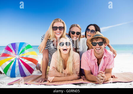 Portrait of friends posing at the beach Stock Photo