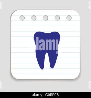 Doodle Tooth Icon Stock Vector
