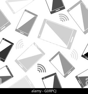 Smartphone and radio wi fi seamless wallpaper Stock Vector