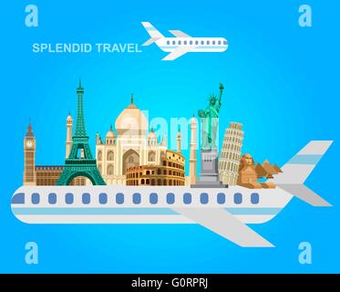 High quality, detailed World landmarks Stock Vector