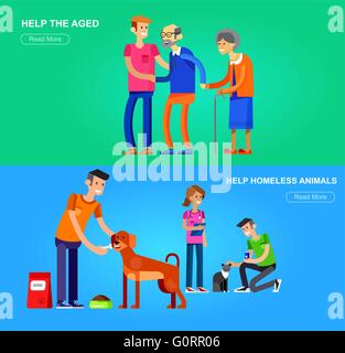 Volunteers design concept Stock Vector