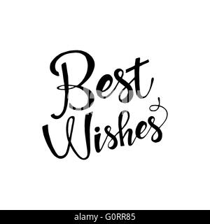 Best wishes phrase. Handwritten lettering. Modern Calligraphy. Vector lettering isolated on white background Stock Vector