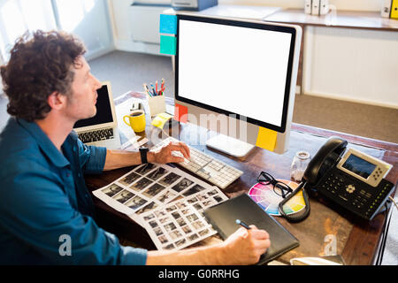 Businessman using a graphic pad Stock Photo