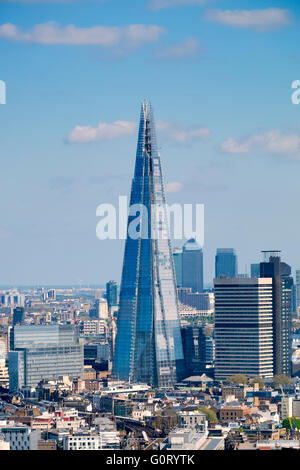 View of The Shard new skyscraper and skyline of London United Kingdom Stock Photo