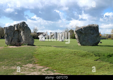 Avebury stone circle in Wiltshire, England, one of the most impressive prehistoric circles in Europe and a World Heritage Site. Stock Photo