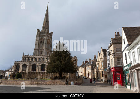 Stamford Church of All Saints from Red Lion Square , Lincolnshire, England, Stock Photo