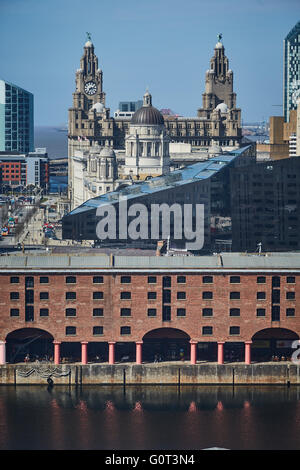 Liverpool albert dock buildings   close up detail exterior The Albert Dock is a complex of dock buildings and warehouses in Live Stock Photo