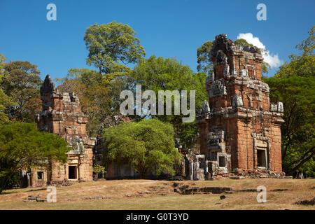 Suor Prat towers, Angkor Thom (12th century temple complex), Angkor World Heritage Site, Siem Reap, Cambodia Stock Photo