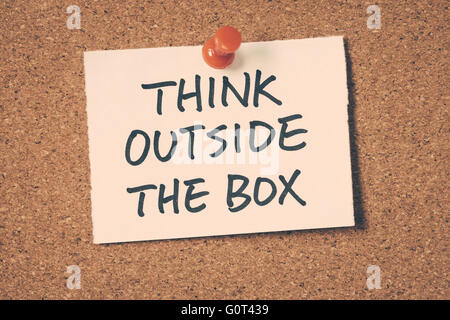 think outside the box Stock Photo