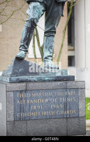 Statue of Filed Marshal the Earl Alexander of Tunes 1891 1969 at the Guards Chapel Guards Museum in Birdcage Walk  UK Great Brit Stock Photo