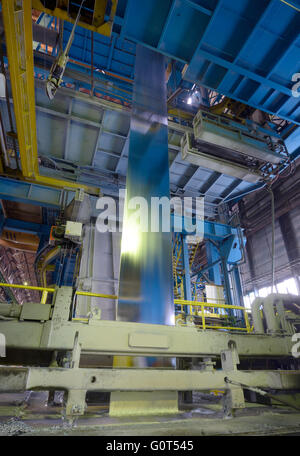 Galvanizing steel. Production of zinc-coated steel Stock Photo