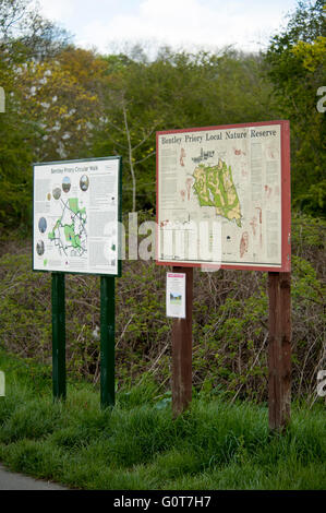 A map at the entrance to Bentley Priory Nature reserve in Stanmore ...