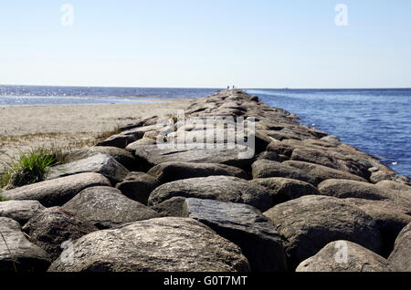 Pärnu wave breaker on a sunny summer day Stock Photo