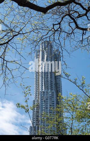 New York by Gehry Building, NYC Stock Photo